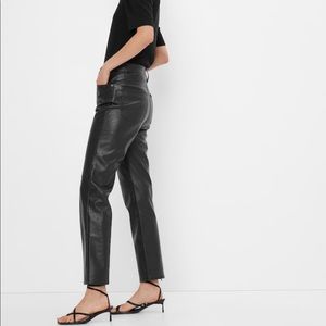 Vintage Slim High Rise Leather Trouser
